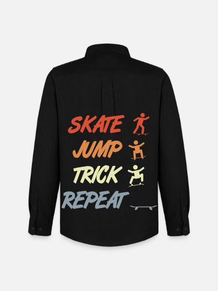 Skating, jumping, tricking, repeating - Men's Oxford Shirt by Stanley/Stella - black