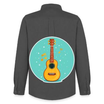 Ukulele Illustration - Männer Oxford Hemd von Stanley/Stella - Anthrazit - Hinten - AI Model Male 185 dark (185cm)