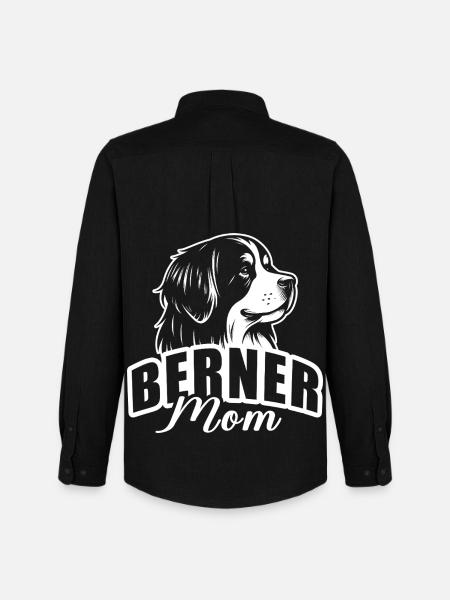 "Berner Mom" mit Hundekopf - Männer Oxford Hemd von Stanley/Stella - Schwarz