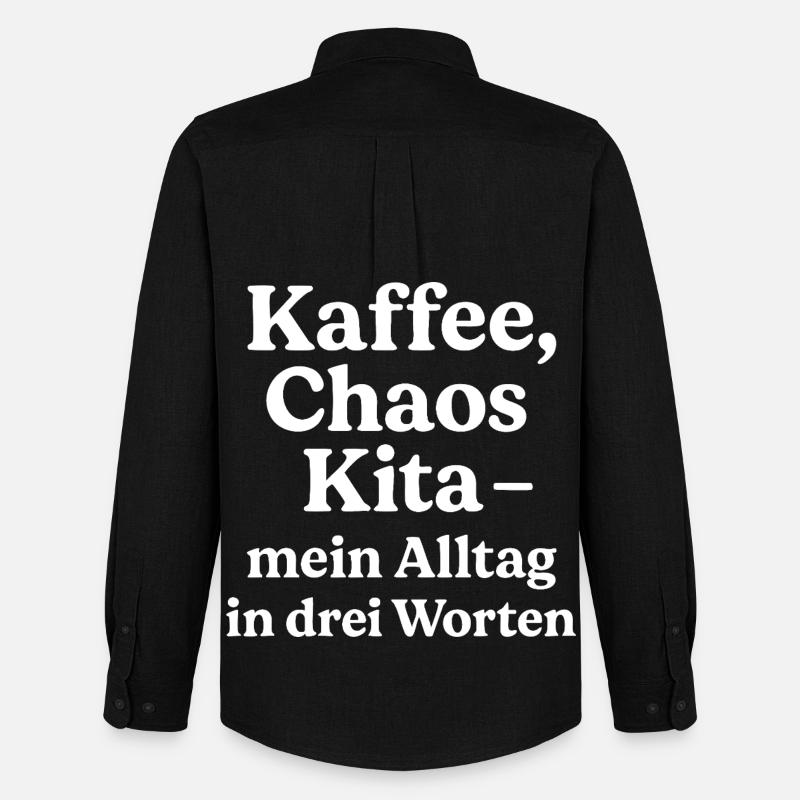 Kaffee Chaos Kita (weiß) - Männer Oxford Hemd von Stanley/Stella - Schwarz