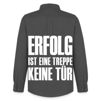 Erfolgsspruch Erfolg Online Business Affiliate - Männer Oxford Hemd von Stanley/Stella - Anthrazit - Hinten - AI Model Male 185 dark (185cm)