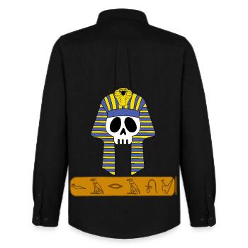 Crâne du pharaon - Chemise Oxford homme Stanley/Stella - noir - Dos - AI Model Male 185 dark (185cm)