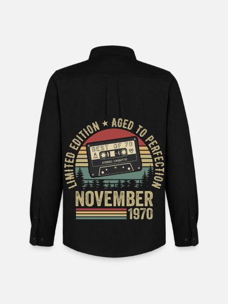 November 1970November 1970 - Men's Oxford Shirt by Stanley/Stella - black