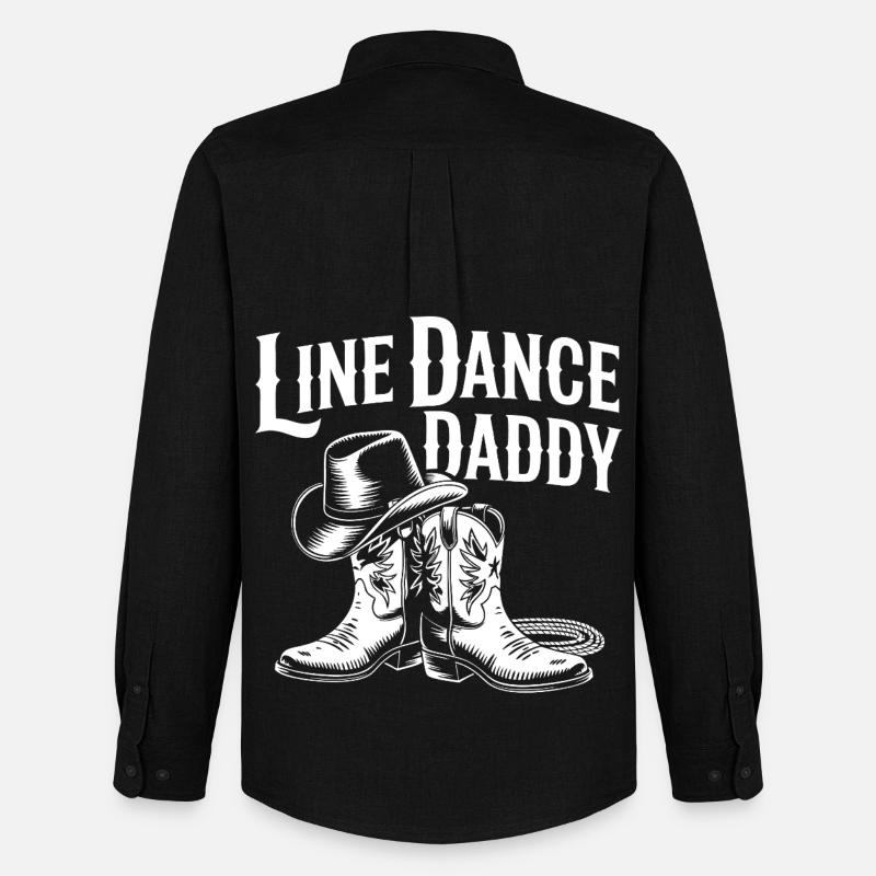 Line Dance Daddy Western Boots - Männer Oxford Hemd von Stanley/Stella - Schwarz