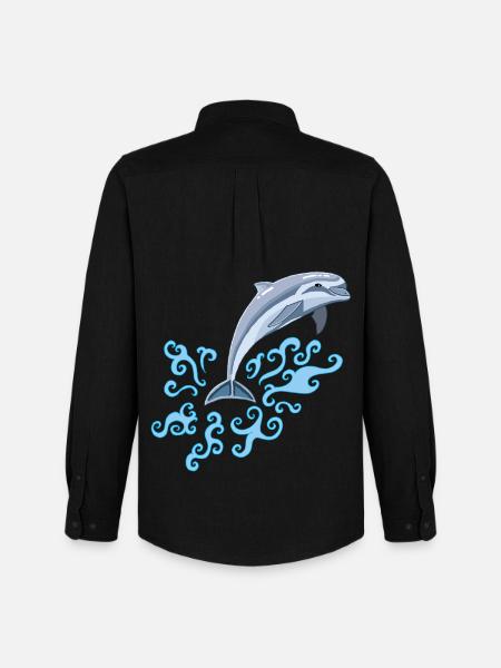 The dolphin's jump - Men's Oxford Shirt by Stanley/Stella - black
