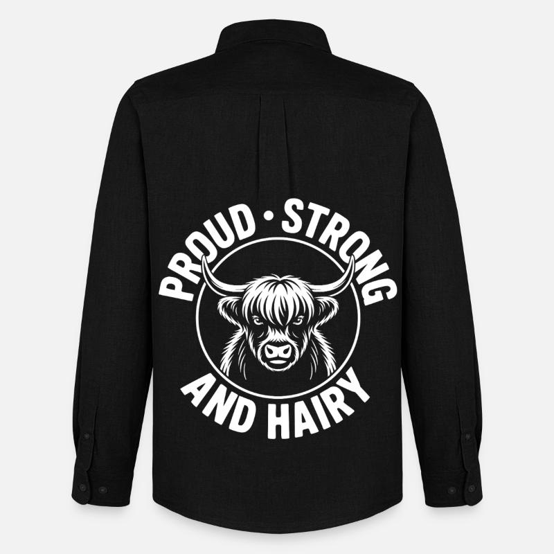 Highland Zottelpower - Männer Oxford Hemd von Stanley/Stella - Schwarz