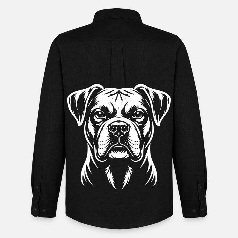 Boxer Kopf - Männer Oxford Hemd von Stanley/Stella - Schwarz