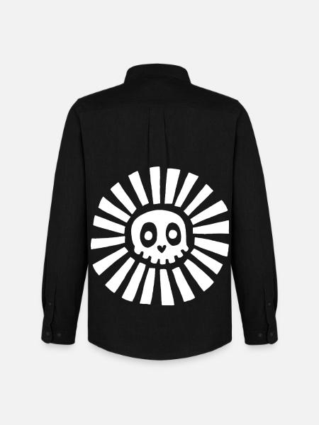 White Sunny Skull - Men's Oxford Shirt by Stanley/Stella - black