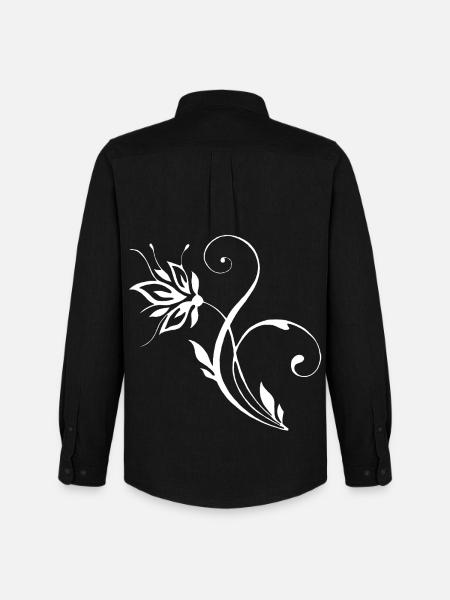 Fleur blanche - Chemise Oxford homme Stanley/Stella - noir