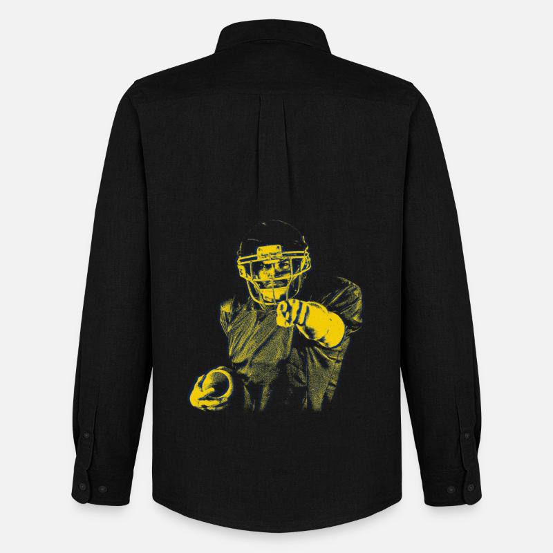 Gelb Blau Football-Star Zeigefinger - Männer Oxford Hemd von Stanley/Stella - Schwarz