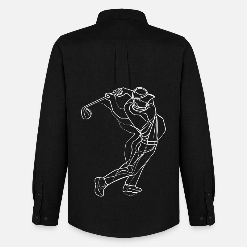 Golfer Skizze - Männer Oxford Hemd von Stanley/Stella - Schwarz