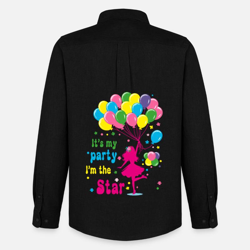 Feierliches Mädchen mit Luftballons Design - Männer Oxford Hemd von Stanley/Stella - Schwarz