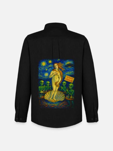 Vivat Venus Alien Gala UFO - Männer Oxford Hemd von Stanley/Stella - Schwarz