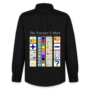 Le T-shirt du Voyageur - Chemise Oxford homme Stanley/Stella - noir - Dos - AI Model Male 185 dark (185cm)