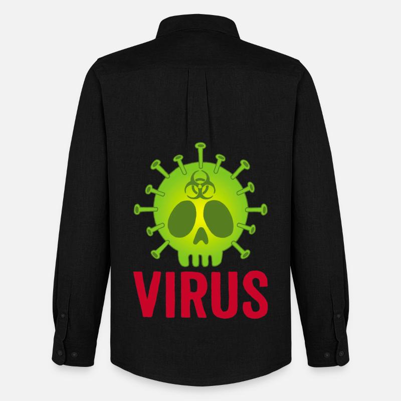 Todeskopf Virus - Männer Oxford Hemd von Stanley/Stella - Schwarz