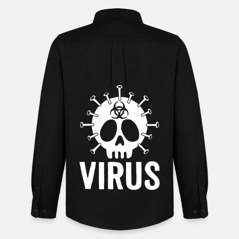 Virus-Schädel - Männer Oxford Hemd von Stanley/Stella - Schwarz