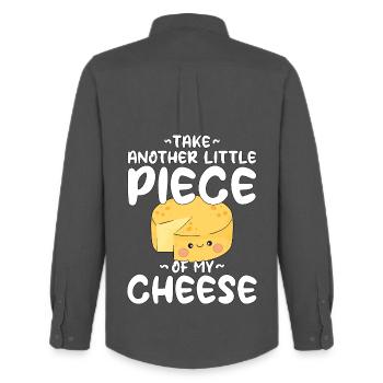 Prends un autre petit morceau de mon käse de fromage kawaii - Chemise Oxford homme Stanley/Stella - charbon - Dos - AI Model Male 185 dark (185cm)