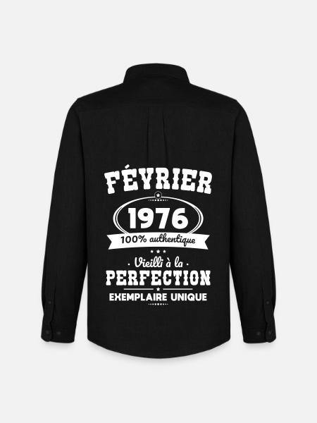 50-jähriges Jubiläum – Februar 1976 Perfektion - Männer Oxford Hemd von Stanley/Stella - Schwarz