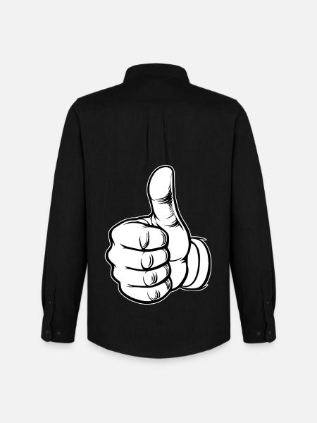 OK Daumenhoch Handsymbol - Männer Oxford Hemd von Stanley/Stella - Schwarz