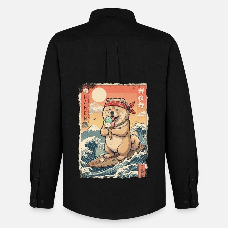 Chow Chow Kawaii - Männer Oxford Hemd von Stanley/Stella - Schwarz