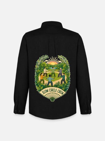 SLOW CIRCLE CREW Clouds - Men's Oxford Shirt by Stanley/Stella - black