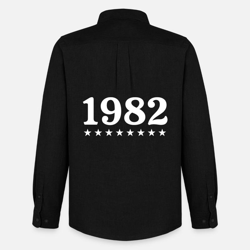 1982 Limited Edition 1982 Retro 1982 - Männer Oxford Hemd von Stanley/Stella - Schwarz