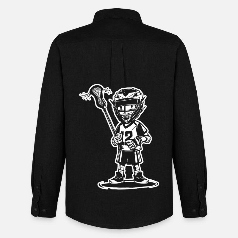 Lacrosse Junge Cartoon Stil - Männer Oxford Hemd von Stanley/Stella - Schwarz