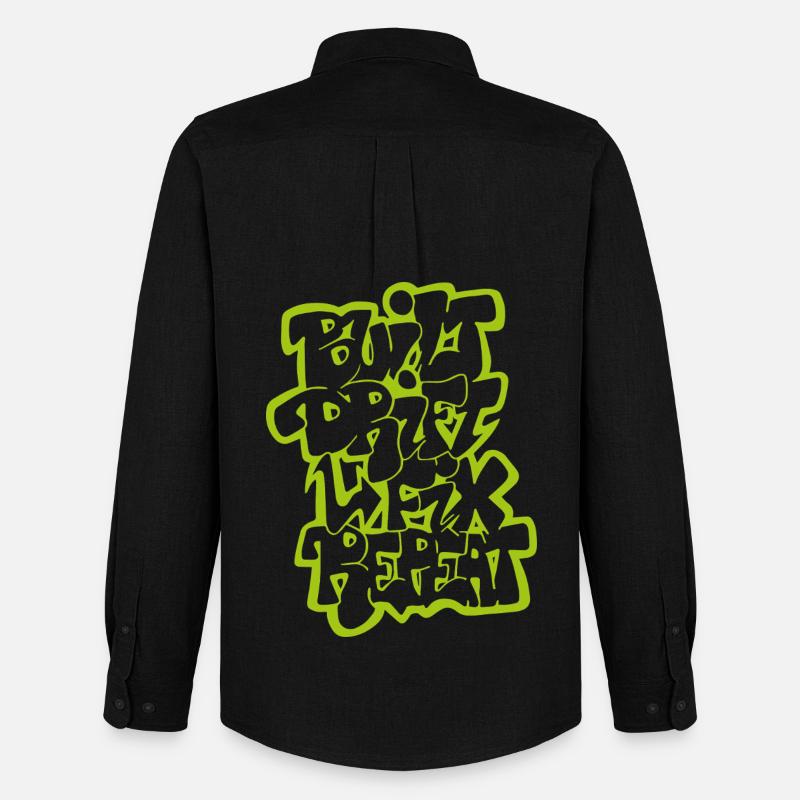 Built Drift Fix Repeat 02 - Männer Oxford Hemd von Stanley/Stella - Schwarz