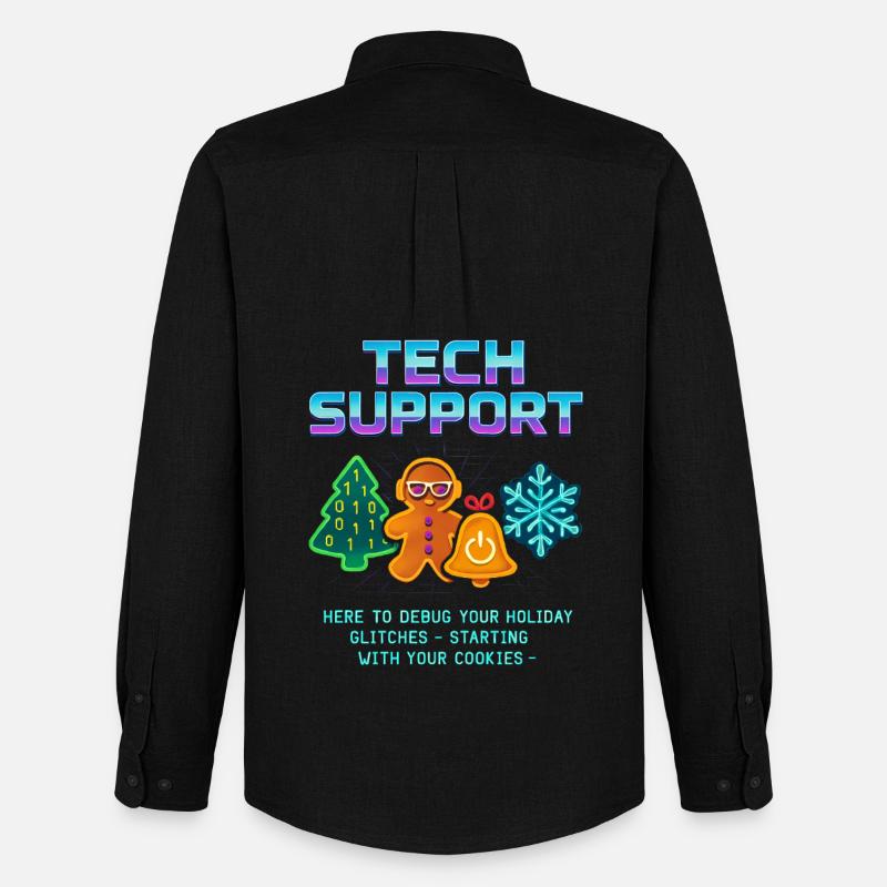 Funny Technical Support Debug Christmas - Men's Oxford Shirt by Stanley/Stella - black