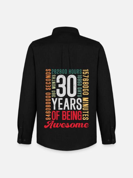 30 ans d’anniversaire - Chemise Oxford homme Stanley/Stella - noir