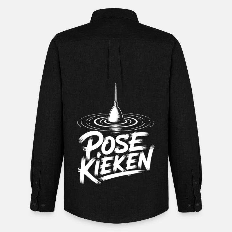 Angler Pose Design - Männer Oxford Hemd von Stanley/Stella - Schwarz
