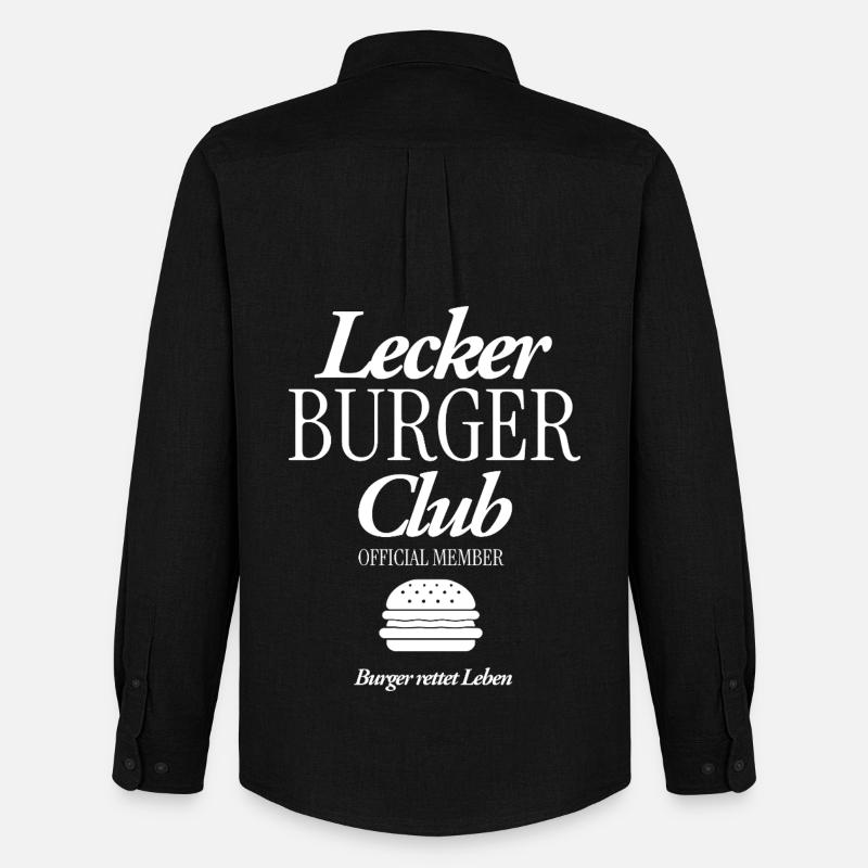 Lecker Burger Club - Männer Oxford Hemd von Stanley/Stella - Schwarz