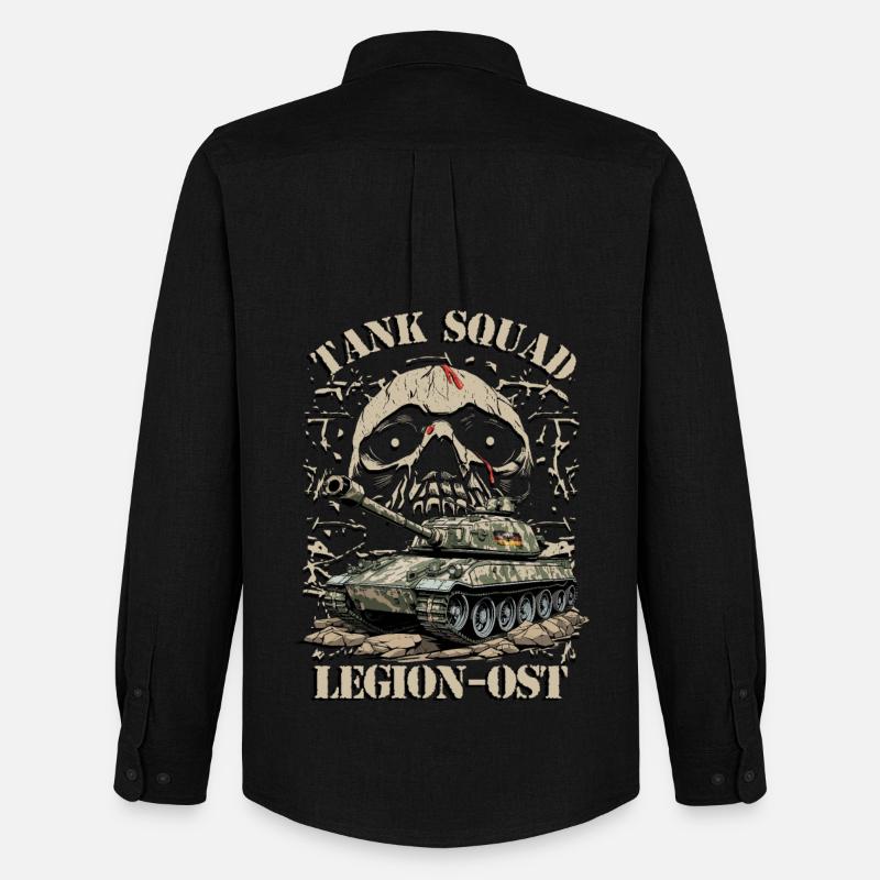 Panzer Trupp Legion-Ost - Männer Oxford Hemd von Stanley/Stella - Schwarz