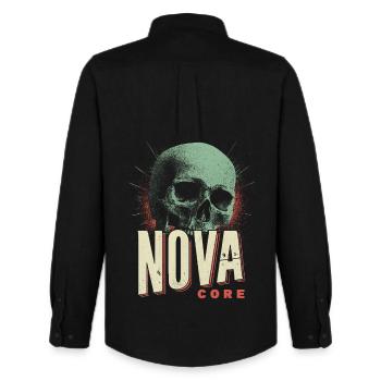 Crâne Nova Core - Chemise Oxford homme Stanley/Stella - noir - Dos - AI Model Male 185 dark (185cm)