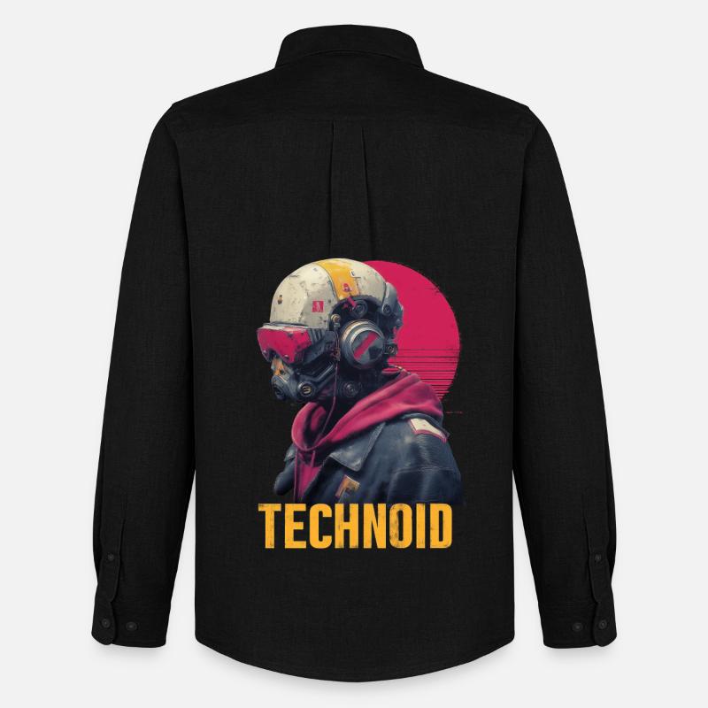 Technoid Neon Helm - Männer Oxford Hemd von Stanley/Stella - Schwarz