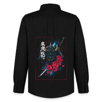 Oni - japanischer Dämon Samurai - Männer Oxford Hemd von Stanley/Stella - Schwarz - Hinten - AI Model Male 185 dark (185cm)