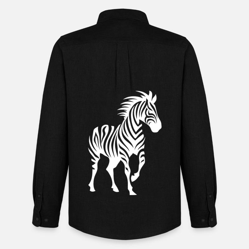 Zebra Silhouette Schwarzweiß - Männer Oxford Hemd von Stanley/Stella - Schwarz