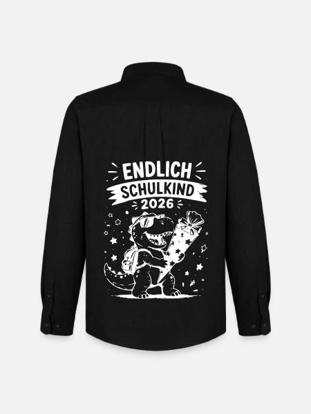 Endlich Schulkind 2026 - Männer Oxford Hemd von Stanley/Stella - Schwarz