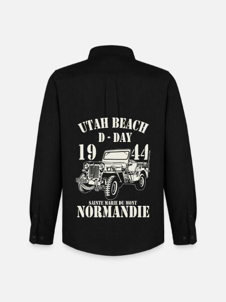 Utah Beach D-Day 1944 Normandie - Chemise Oxford homme Stanley/Stella - noir