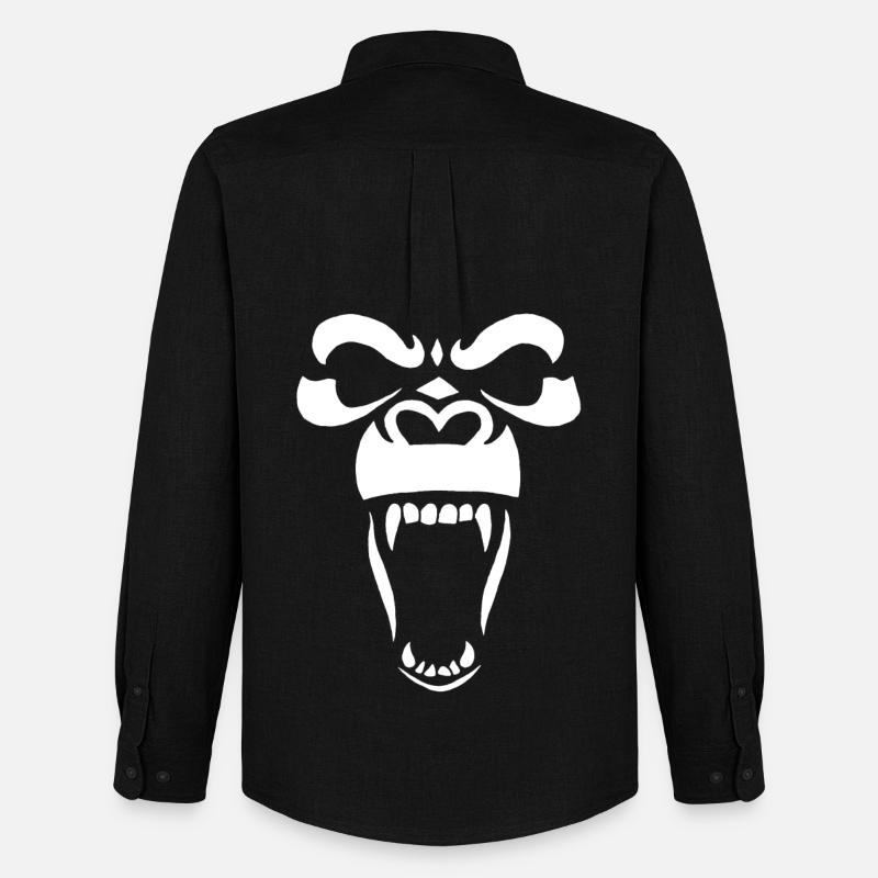 Weißer Gorilla - Männer Oxford Hemd von Stanley/Stella - Schwarz