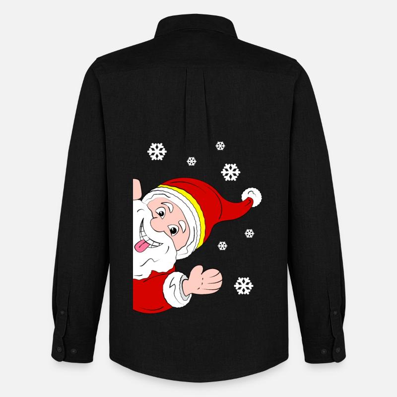 Froher Weihnachtsmann Schneegruß - Männer Oxford Hemd von Stanley/Stella - Schwarz