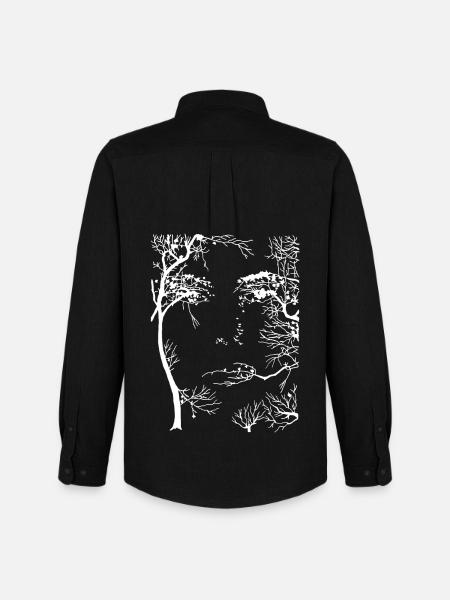 Face of the forest (white) - Men's Oxford Shirt by Stanley/Stella - black