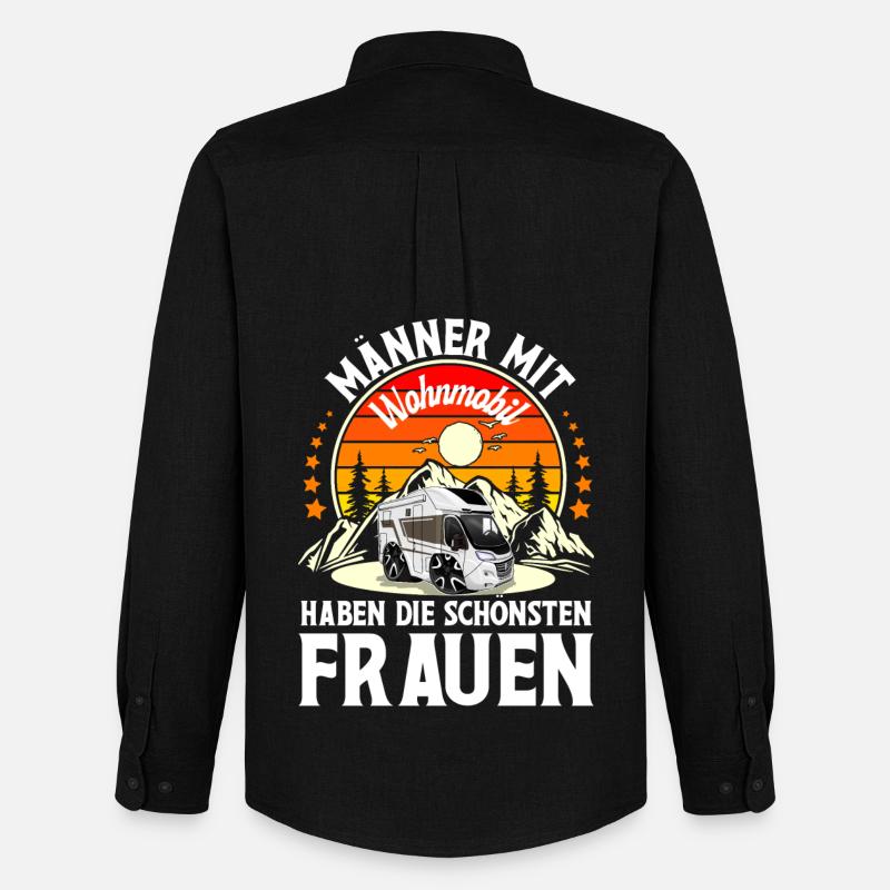Camping Camper Campen - Männer Oxford Hemd von Stanley/Stella - Schwarz