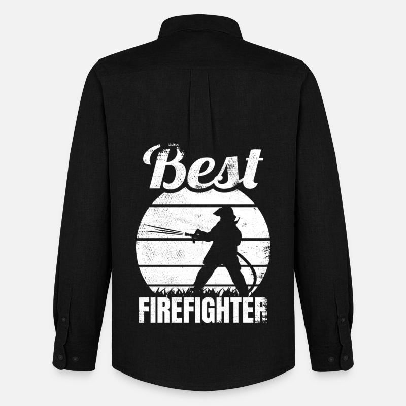 Bester Feuerwehrmann - Männer Oxford Hemd von Stanley/Stella - Schwarz