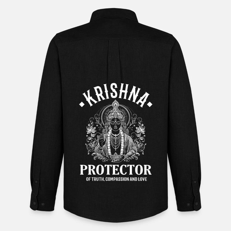 Krishna – Conception de divinité indienne - Chemise Oxford homme Stanley/Stella - noir