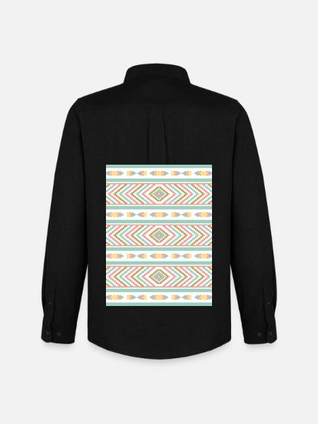 Stylish Boho Vibe Tribal Pastel Geometry - Men's Oxford Shirt by Stanley/Stella - black