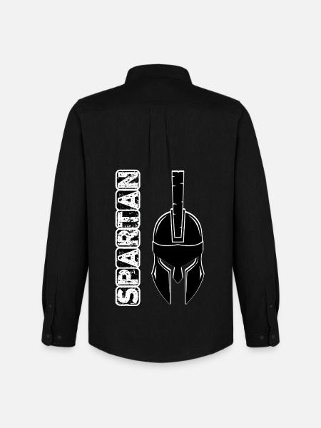 Black grunge spartan helmet - Men's Oxford Shirt by Stanley/Stella - black