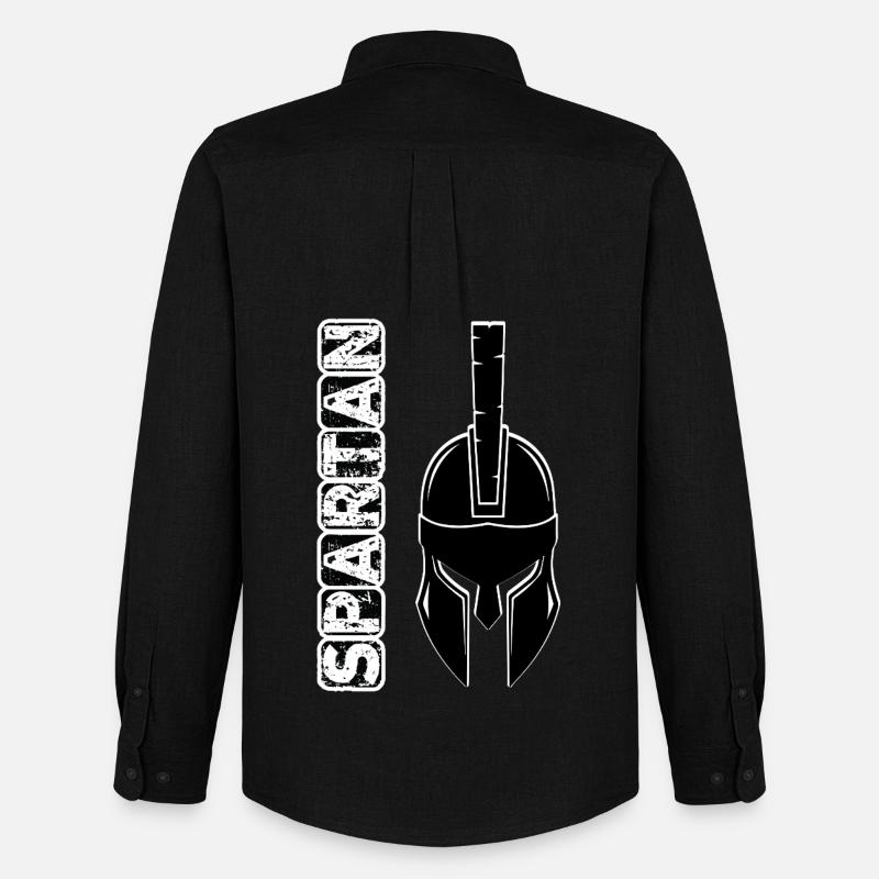 Schwarzer Grunge-Spartan-Helm - Männer Oxford Hemd von Stanley/Stella - Schwarz