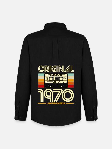 Original 1970 Limited Edition Cassette - Men's Oxford Shirt by Stanley/Stella - black