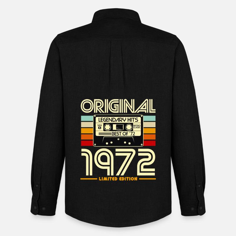 Cassette Originale 1972 Rétro - Chemise Oxford homme Stanley/Stella - noir